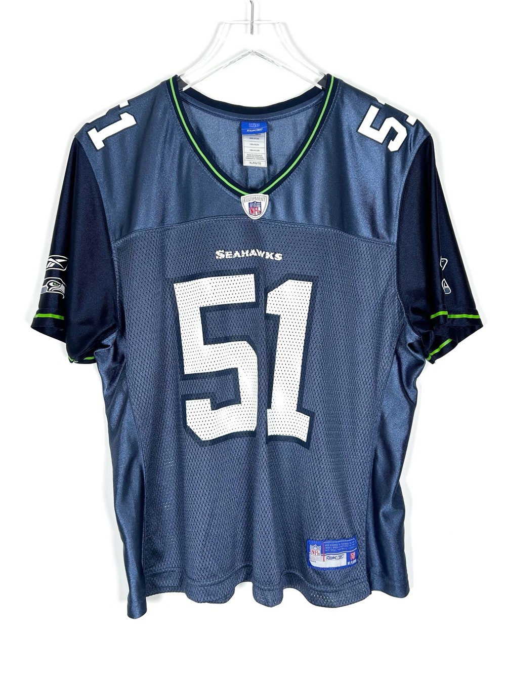Vintage Seahawks Jersey‎ #51 Tatupu Women’s XL Reebok NFL Retro Blue